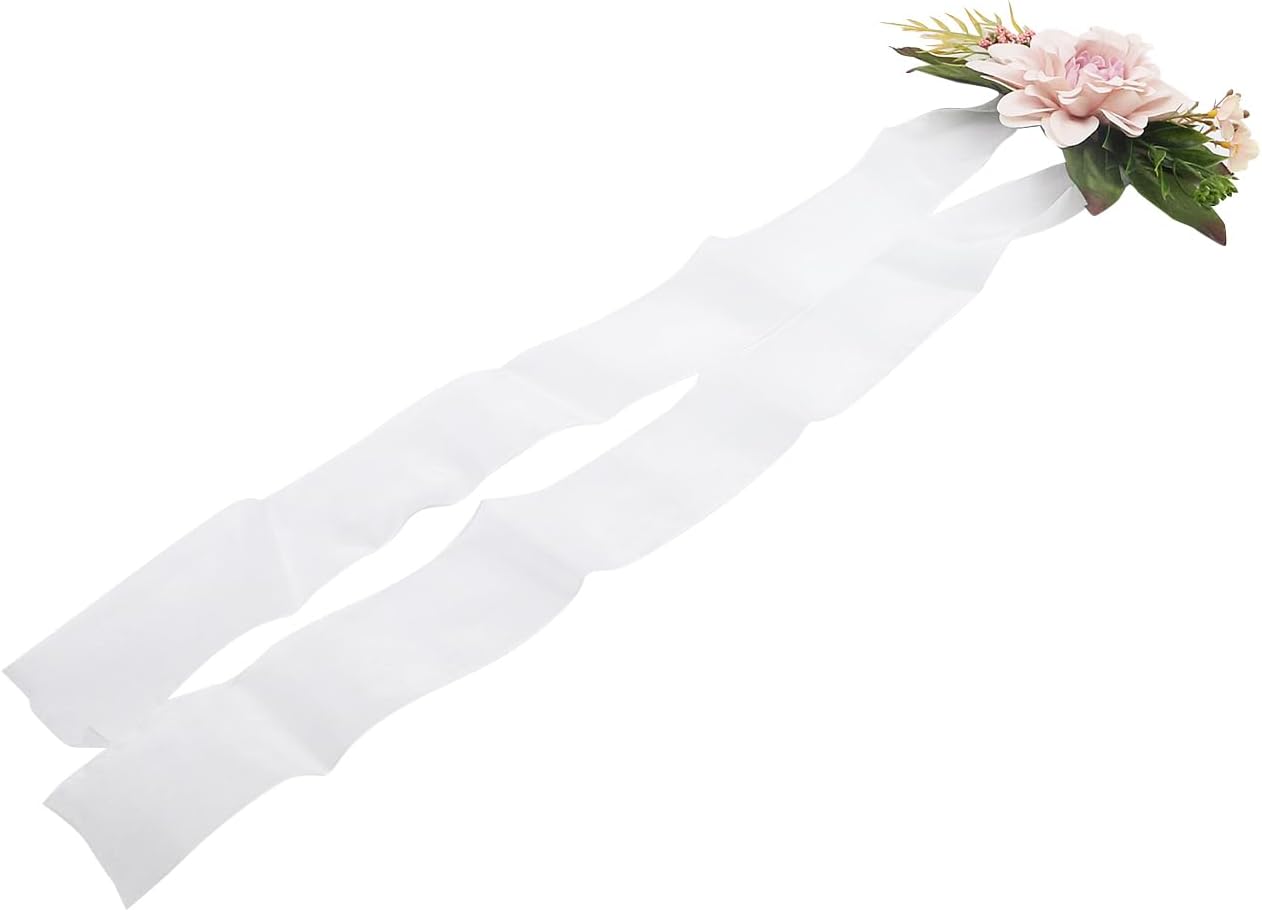 HEVSTIL 2 Pack Elegant Floral Curtain Tiebacks with Handmade Flowers Pink