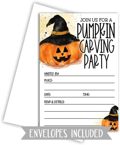 Pumpkin Carving Party Halloween Invitations 4x6
