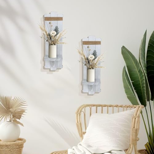 Alphatool Farmhouse Wall Decor Candle Sconces 2 Pcs