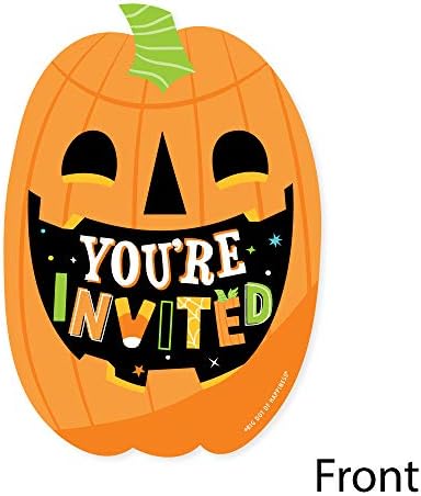 Big Dot of Happiness Jack-O-Lantern Halloween Invitation Set of 12