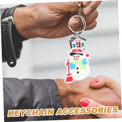 12pcs Cartoon Santa Keychains Christmas Decor