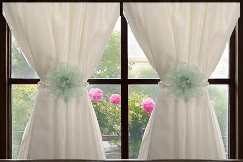 Elegant Pearl Beaded Magnetic Curtain Tiebacks 1 Pair