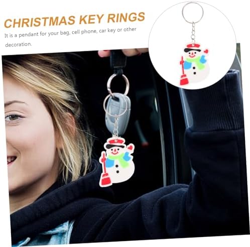 12pcs Cartoon Santa Keychains Christmas Decor
