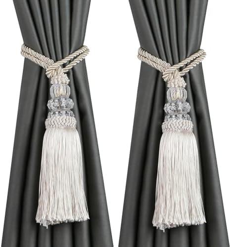 Curtain Tiebacks with Tassel Modern Window Curtain Holdbacks 2 Pack