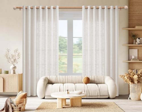Wood Grain Curtain Rod 32-120 Inches Boho Style