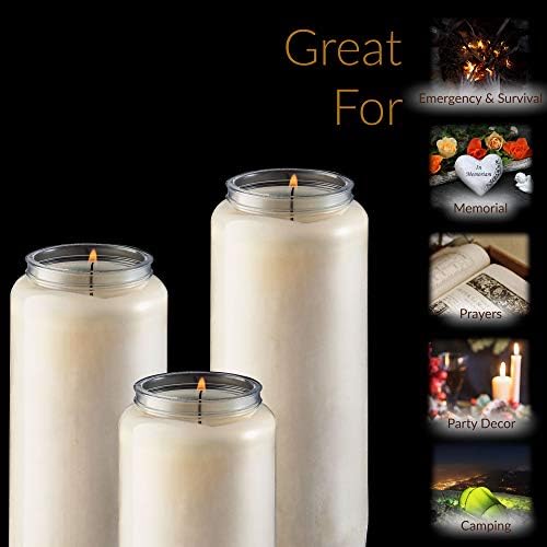 Rambue 9 Day Prayer Candles 9 Pack 7 Inch White Jar Candles