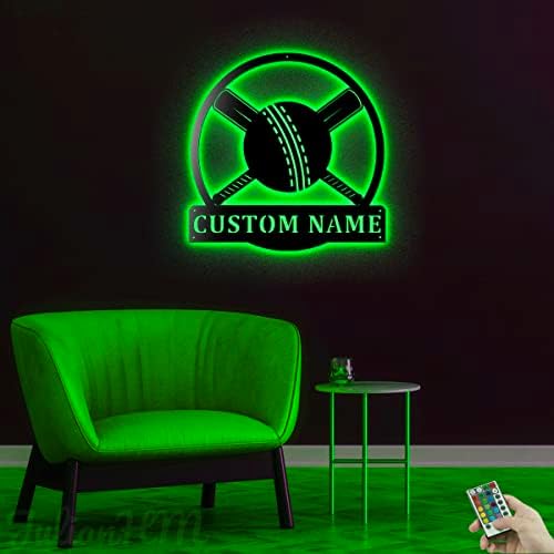 Custom Cricket Metal Wall Art With LED Lights