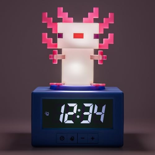 Paladone Minecraft Axolotl Alarm Clock with Night Light