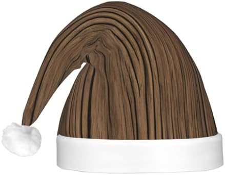 Wood Grain Print Christmas Hat with LED Lights