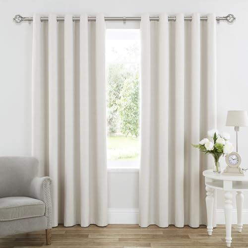 KAMANINA Silver Curtain Rod 32-58 Inch Adjustable Single Rod