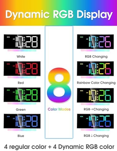 Cadmos Extra Loud Alarm Clock with Bed Shaker and RGB Display