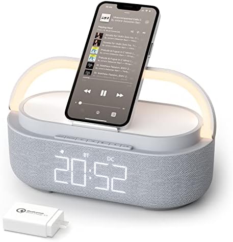 COLSUR 6 in 1 Bluetooth Speaker with Wireless Charger and LED Night Light