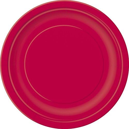 Ruby Red Solid Round Dinner Plates 9 Inch Pack of 16