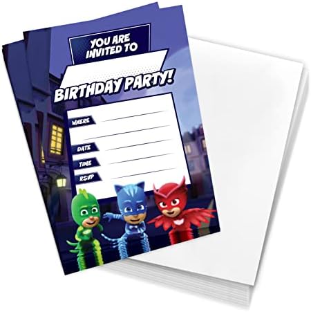 Desert Cactus PJ Masks Party Invites 10 Count With Envelopes Style B
