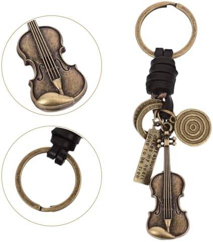 Amosfun Retro Violin Keychain Zinc Alloy Music Pendant