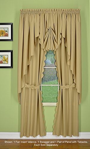 Todays Curtain Orleans Scallop Curtain Linen Fan Insert 30x40 Linen