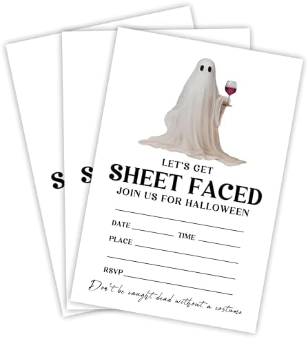 EXW Halloween Party Invitations With Envelopes - 20 Set