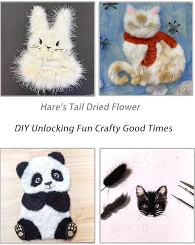 110pcs Black Dried Bunny Tail Flowers for DIY Decor