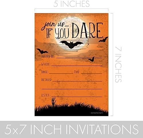 DISTINCTIVS Halloween Party Invitations with Envelopes