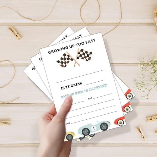 Race Car Birthday Party Invitations 20 Set