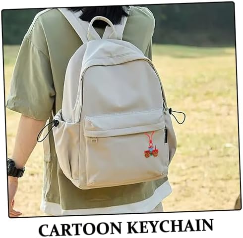 6pcs Farm Tractor Keychain Boys Girls Cartoon Keyring Pack