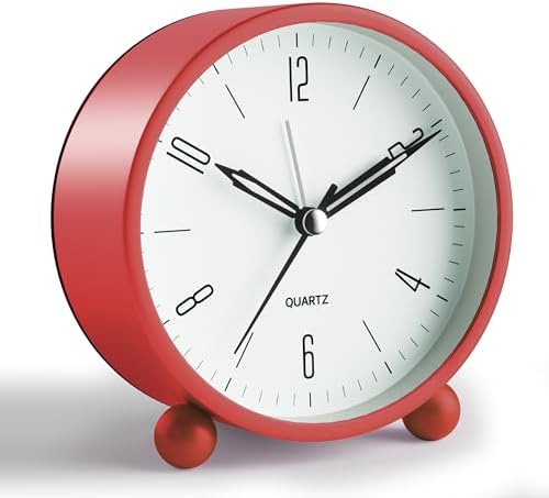 Jall Analog Alarm Clock with Night Light and Silent Hand