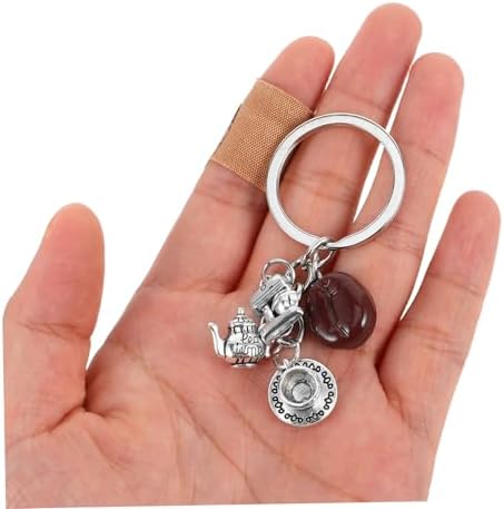 IMIKEYA 2pcs Cute Coffee Bean Keychain