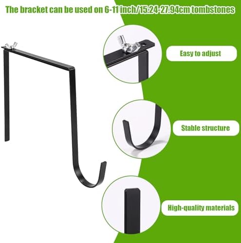 Adjustable Wreath Hanger for Headstones Durable Stainless Steel 6-11 Inch Fit