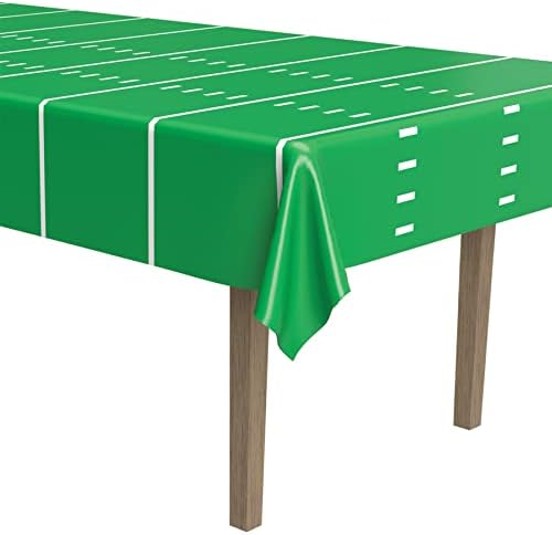 Beistle 3-Piece Football Table Cover 54x108 Green White