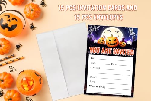 Spooky Halloween Party Invites 15 Set 5x7 Double Sided