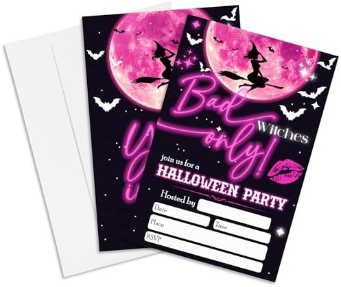Bad Witches Only Halloween Party Invitation Set Of 20