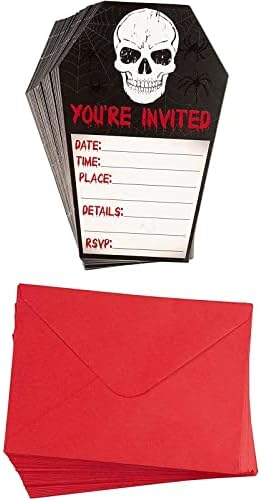Juvale Halloween Invitation Cards 60-Pack Skull Design