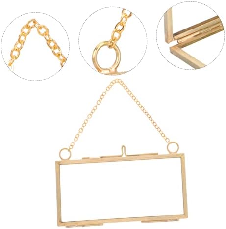 Brass Floating Glass Picture Frame for Pressed Flowers and Artwork Display