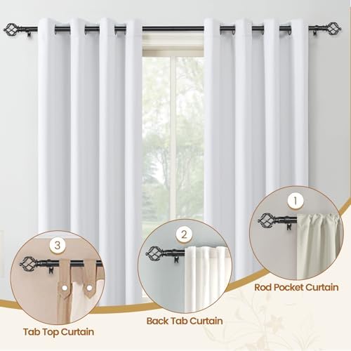 KAMANINA Black Adjustable Curtain Rod 32-58 Inch