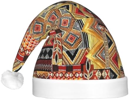 African Textile Patchwork Christmas Hat with LED Light