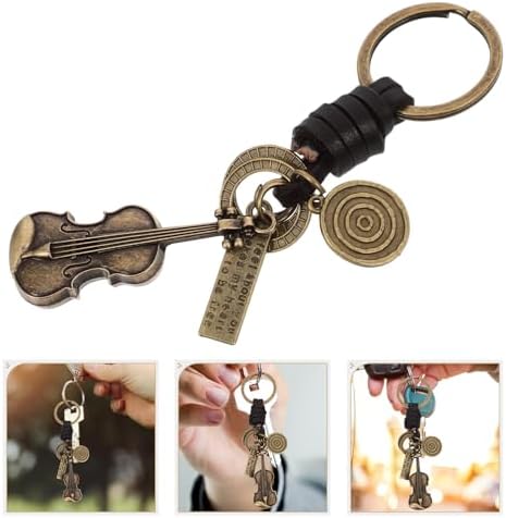 Amosfun Retro Violin Keychain Zinc Alloy Music Pendant