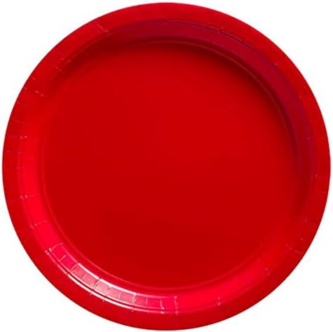 Ruby Red Solid Round Dinner Plates 9 Inch Pack of 16