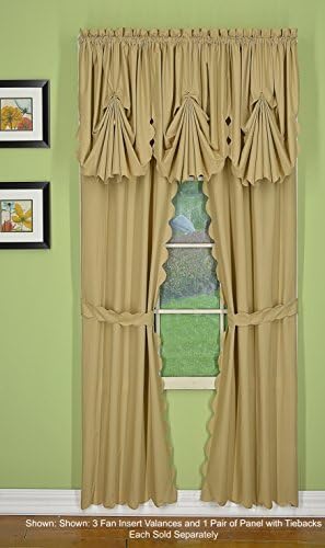 Todays Curtain Orleans Scallop Curtain Linen Fan Insert 30x40 Linen
