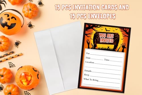 15Set Halloween Invitations with Envelopes 5x7