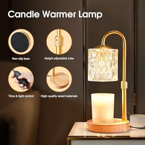 Briever Dimmable Candle Warmer Lamp with Timer and Height Adjustment