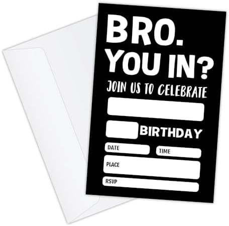 20 Boys Birthday Invitations with Envelopes