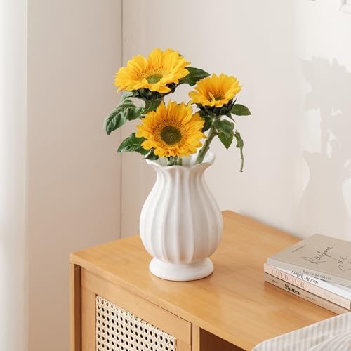 White Ceramic Vase 76 Inch Modern Farmhouse Decor