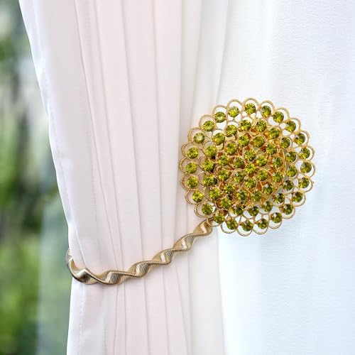 Luxury Crystal Magnetic Curtain Holdback with Flower Design
