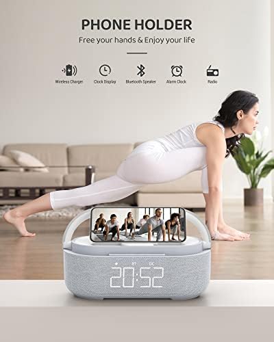 COLSUR 6 in 1 Bluetooth Speaker with Wireless Charger and LED Night Light