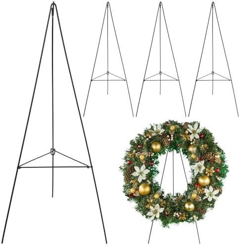 Soaoo Wreath Stand for Grave Marker 30 Inch Metal Easel
