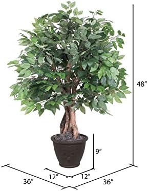 Vickerman 4 Foot Artificial Ficus Bush with Container