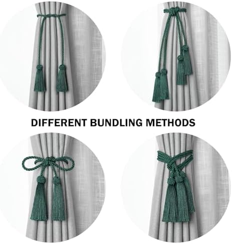 NICEEC 4 Pack Double-Ended Tassel Curtain Tiebacks