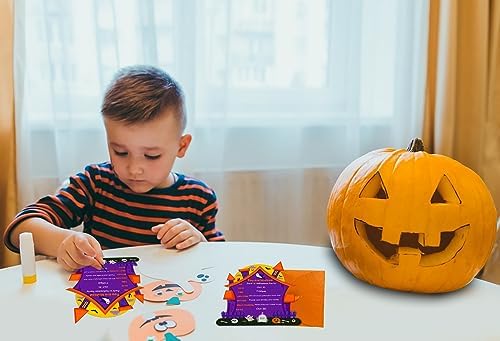 D4DREAM Halloween Party Invitation Cards and Envelopes 12 Pcs Brown Unisex Adult