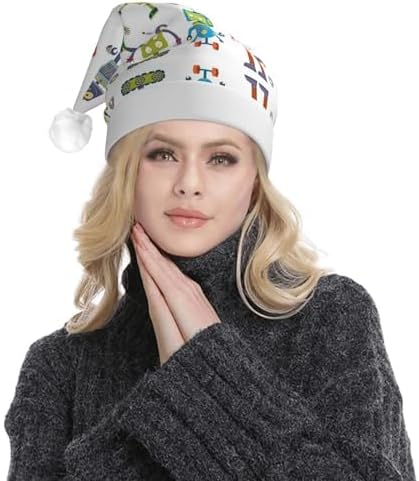 Cute Cartoon Robot Christmas LED Santa Hat for Festive Parties
