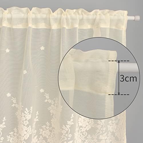 Zhh E-Commerce Beige Floral Valance Window Treatment